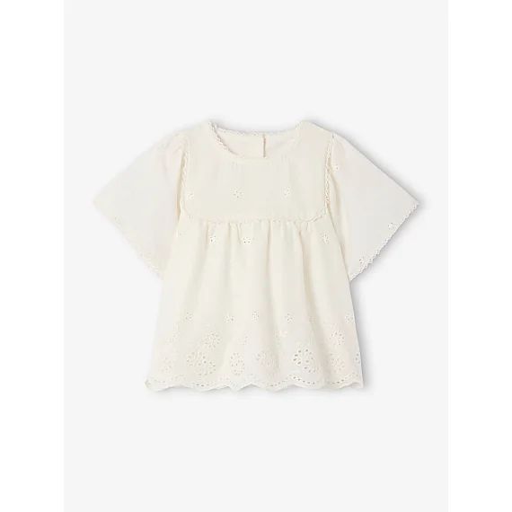 Blouse en broderie anglaise bébé écru