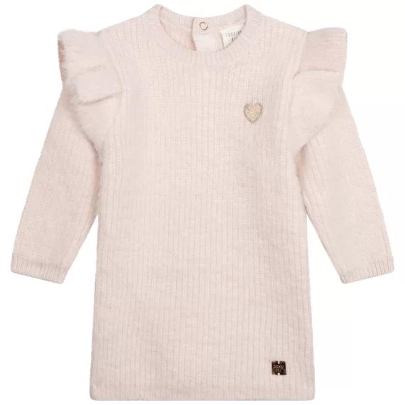 Robe à volants en tricot Fille Rose