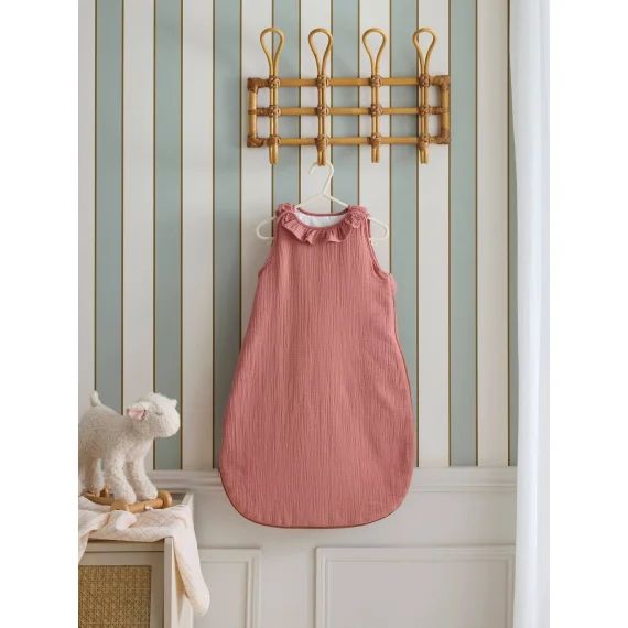 Gigoteuse Col Froufrou En Gaze De Coton Biologique Tog 2 Rose Moyen Uni