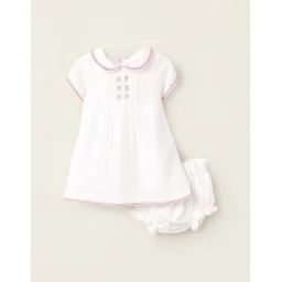 Robe + Bloomer Avec Broderies Beige Clair