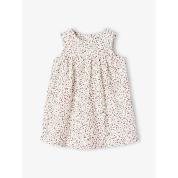 Robe imprimée petites fleurs écru
