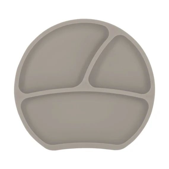Assiette À Compartiments Avec Ventouse Taupe