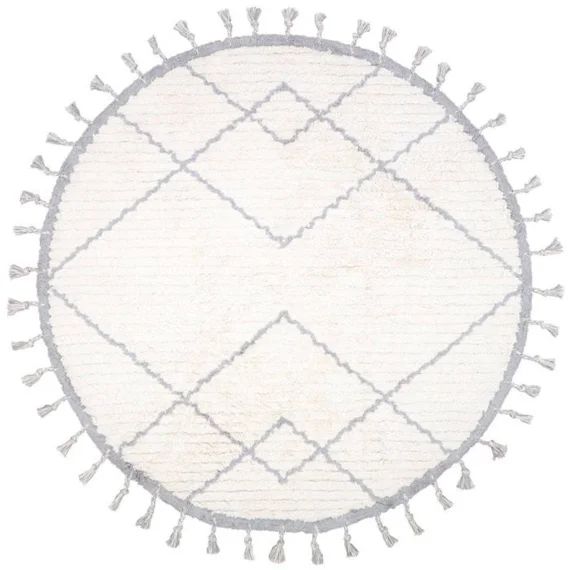 Tapis Enfant Coton Rond Côme Gris – Nattiot Gris