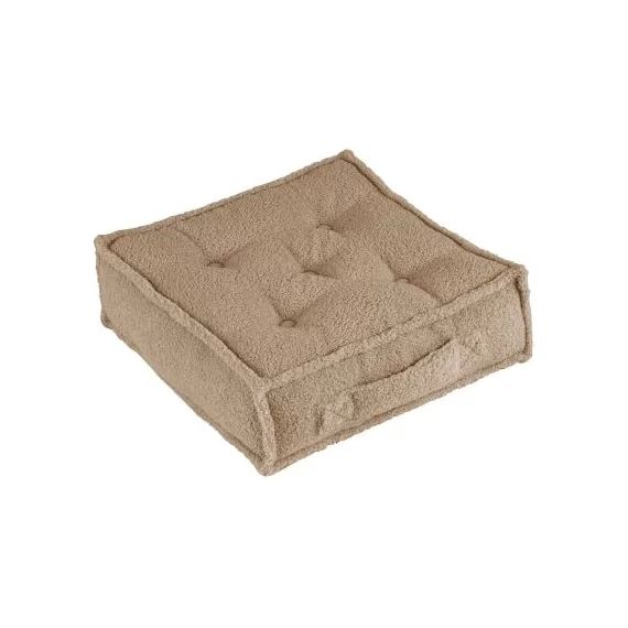 Coussin de sol en teddy Boho chocolat