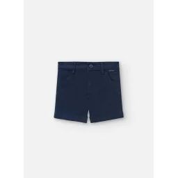 Bermuda Uni Avec Passants À La Taille Bleu