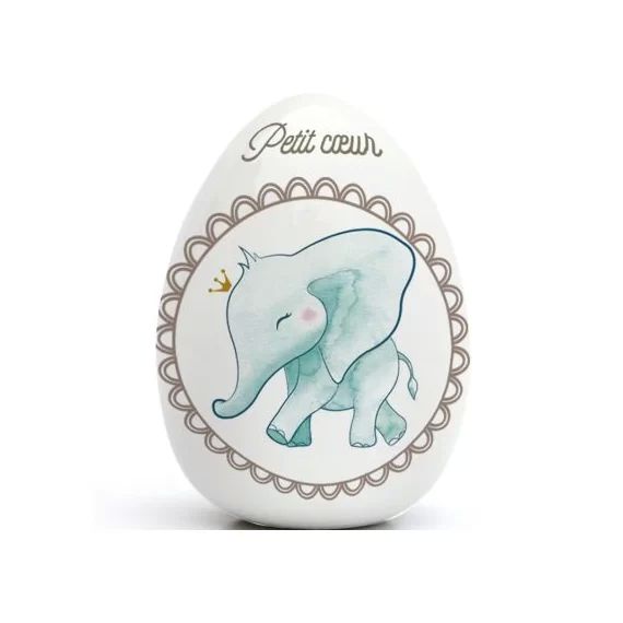 Oeuf en porcelaine Éléphant (personnalisable)
