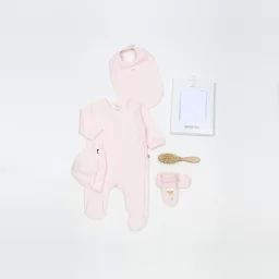 Ensemble naissance 3 pièces Fille Rose