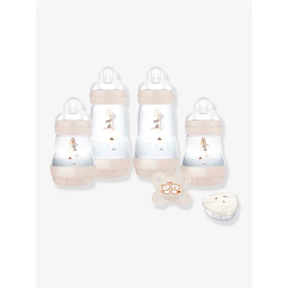 Coffret naissance biberons + sucette + boîte doseuse MAM sable