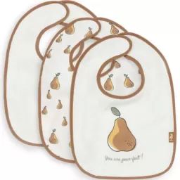Lot de 3 bavoirs Pear poire