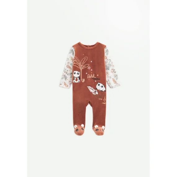 Pyjama Bébé En Velours Maloueg Marron