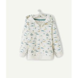 Le gilet écru avec capuche et animation crocodiles –  – Soldes