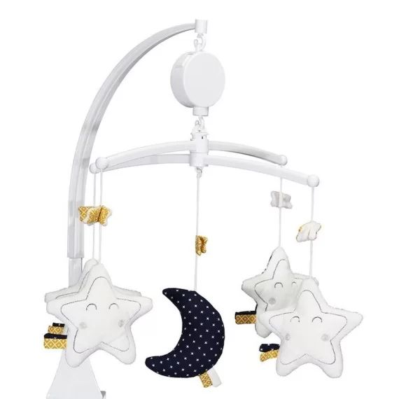 Mobile Musical en velours blanc blanc