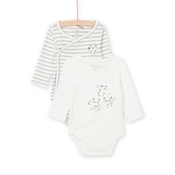 2 Bodys À Imprimé À Rayures Et Motifs Panda – Ecru