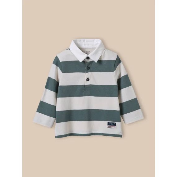 Polo-rugby En Coton Biologique Vert Anglais