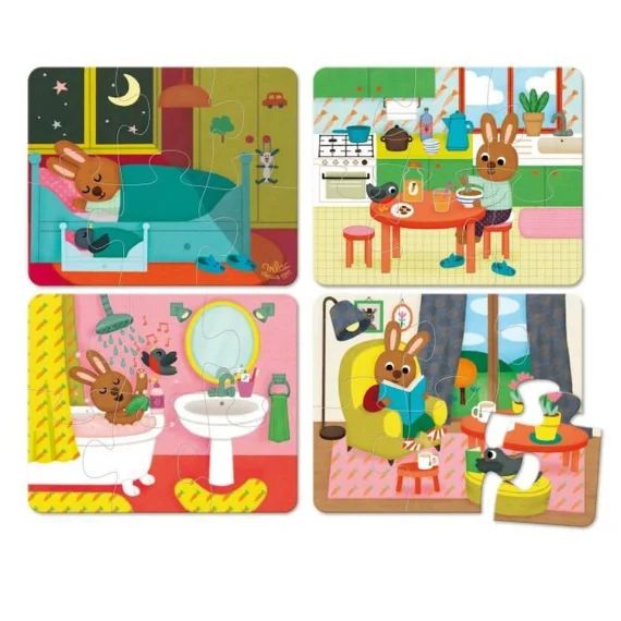 VILAC Puzzles de la maison – coffret bois bleu