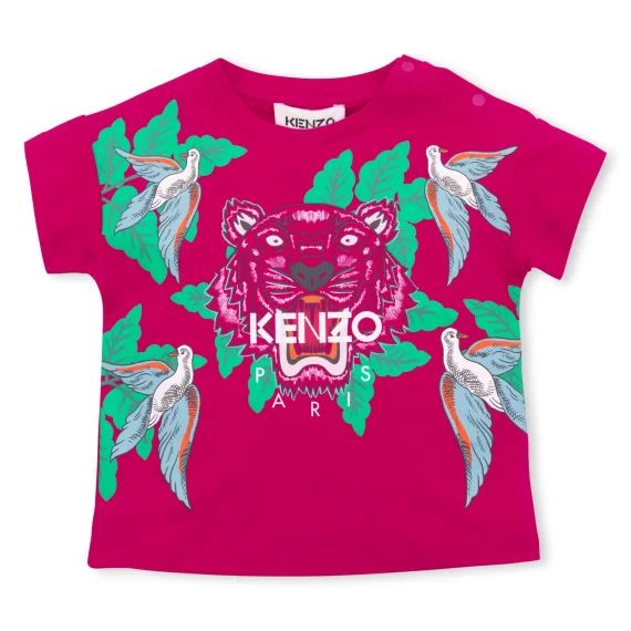 T-shirt en coton avec imprimé Fille Rose