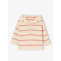 Pull rayé à capuche bébé tomette