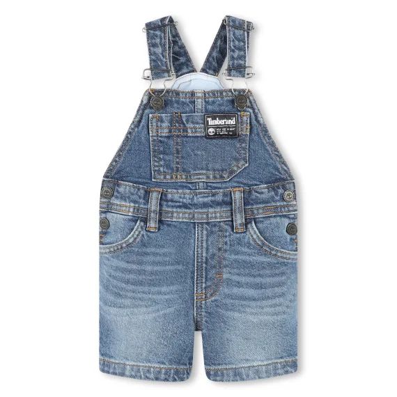 Salopette-short en jean Garçon Bleu