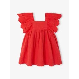 Robe en gaze de coton bébé rouge