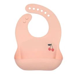Bavoir En Silicone – Happy Fruits Cerise Rose