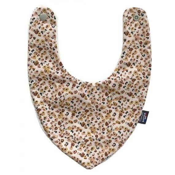 Bavoir bandana – mini Léopard beige