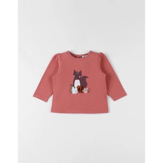 T-shirt Écureuil, Jersey Rose