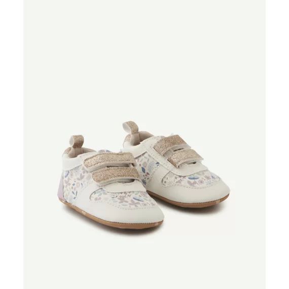Chaussons style baskets bébé fille à scratchs pailletés –  – Soldes