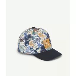 Casquette bébé garçon bleue marine thème tropical –  – Soldes