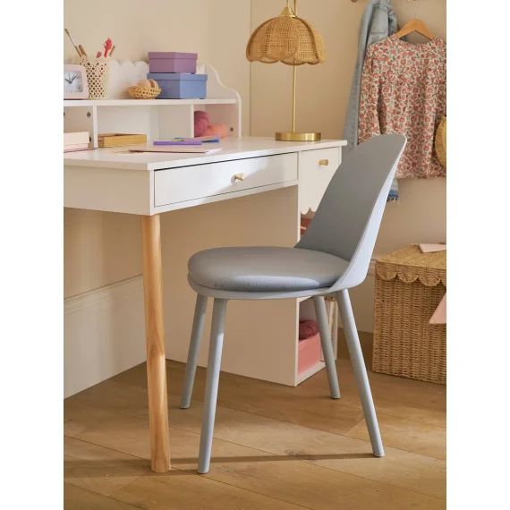 Chaise enfant velours bleu ciel