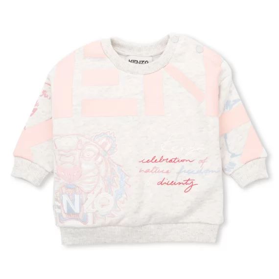 Sweat-shirt en coton molleton Fille Gris