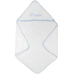 Cape de bain biais bleu personnalisable (80 x 80 cm)
