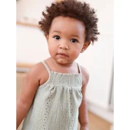 Débardeur fantaisie à fines bretelles bébé vert sauge