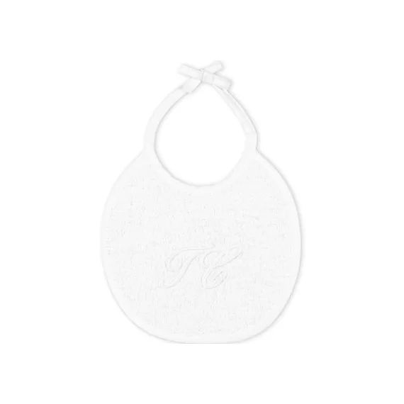 Bavoir de naissance à nouer Monogramme