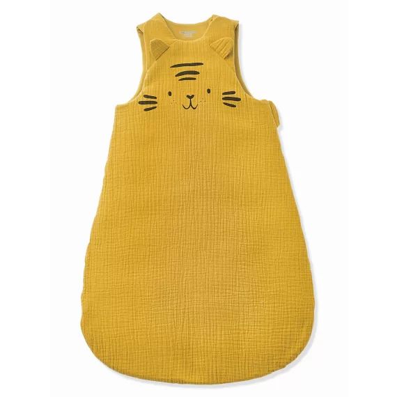 Gigoteuse sans manches en gaze de coton bio* BABY TIGRE caramel