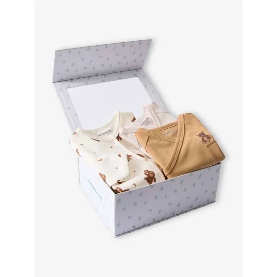 Coffret dors-bien et 2 bodies Oursons écru