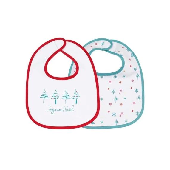 Lot de 2 bavoirs de Noël 1er âge