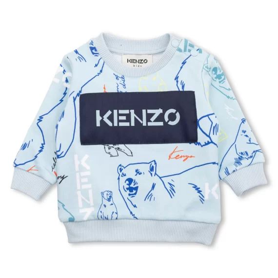 Sweat-shirt imprimé molletonné Garçon Bleu