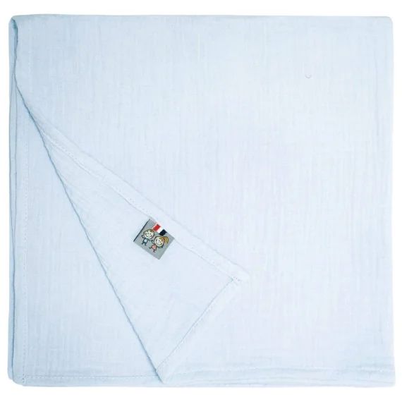 Lange En Gaze De Coton Jeanne Bleu