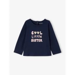 T-shirt cool little sister Basics bébé marine