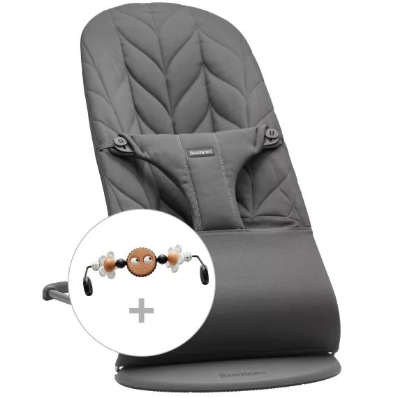 Transat avec Arche de jeu – Anthracite / Coton, matelassage Pétale / Gris foncé / Yeux espiègles Noir Et Blanc