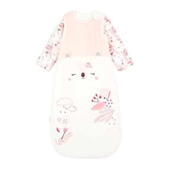 Gigoteuse d&rsquo;hiver en velours avec manches amovibles – PETIT BEGUIN – Alysse – Bébé – Rose – Velours rose