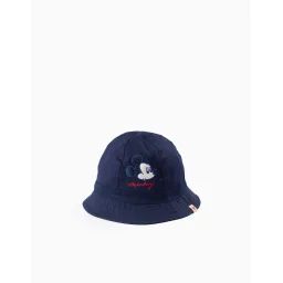 Chapeau En Sergé Avec Attache Bleu Foncé