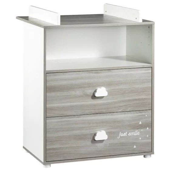 Commode à langer en bois gris
