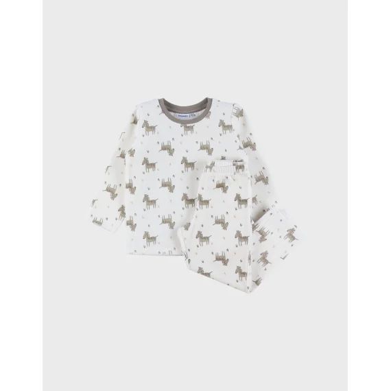 Pyjama En Velours 2 Pièces Avec Motif Zèbre Blanc