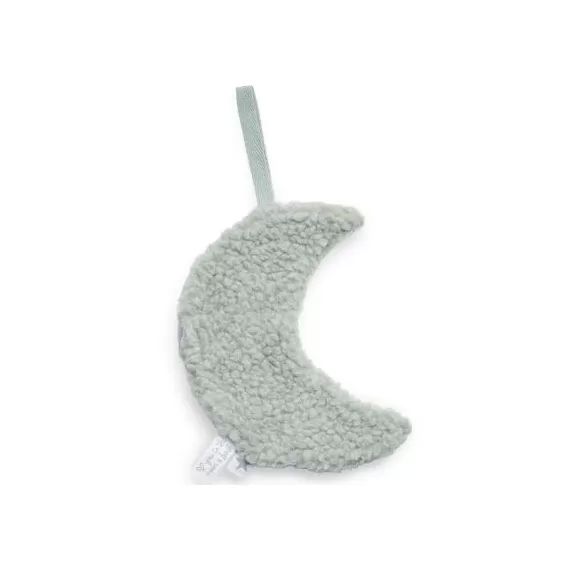 Doudou attache sucette Lune ash green vert