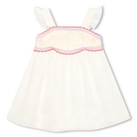 Robe à bretelles volantées Fille Blanc