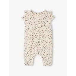 Combinaison bébé en gaze de coton écru