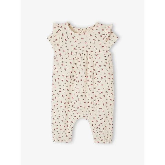 Combinaison bébé en gaze de coton écru