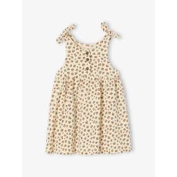 Robe à bretelles imprimée bébé vanille