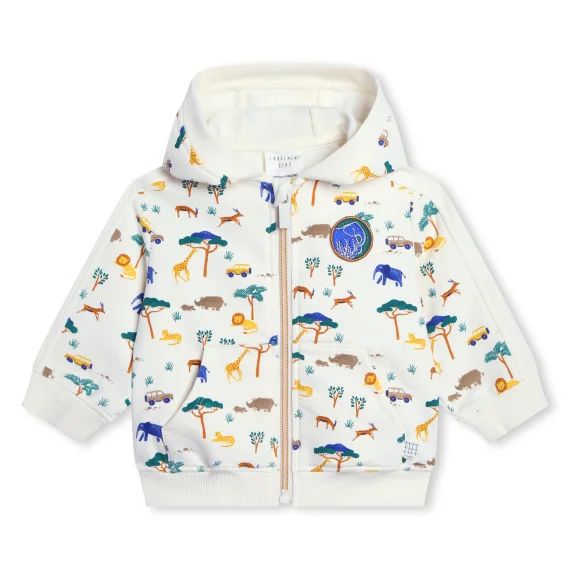 Sweat-shirt zippé avec badge Garçon Jaune